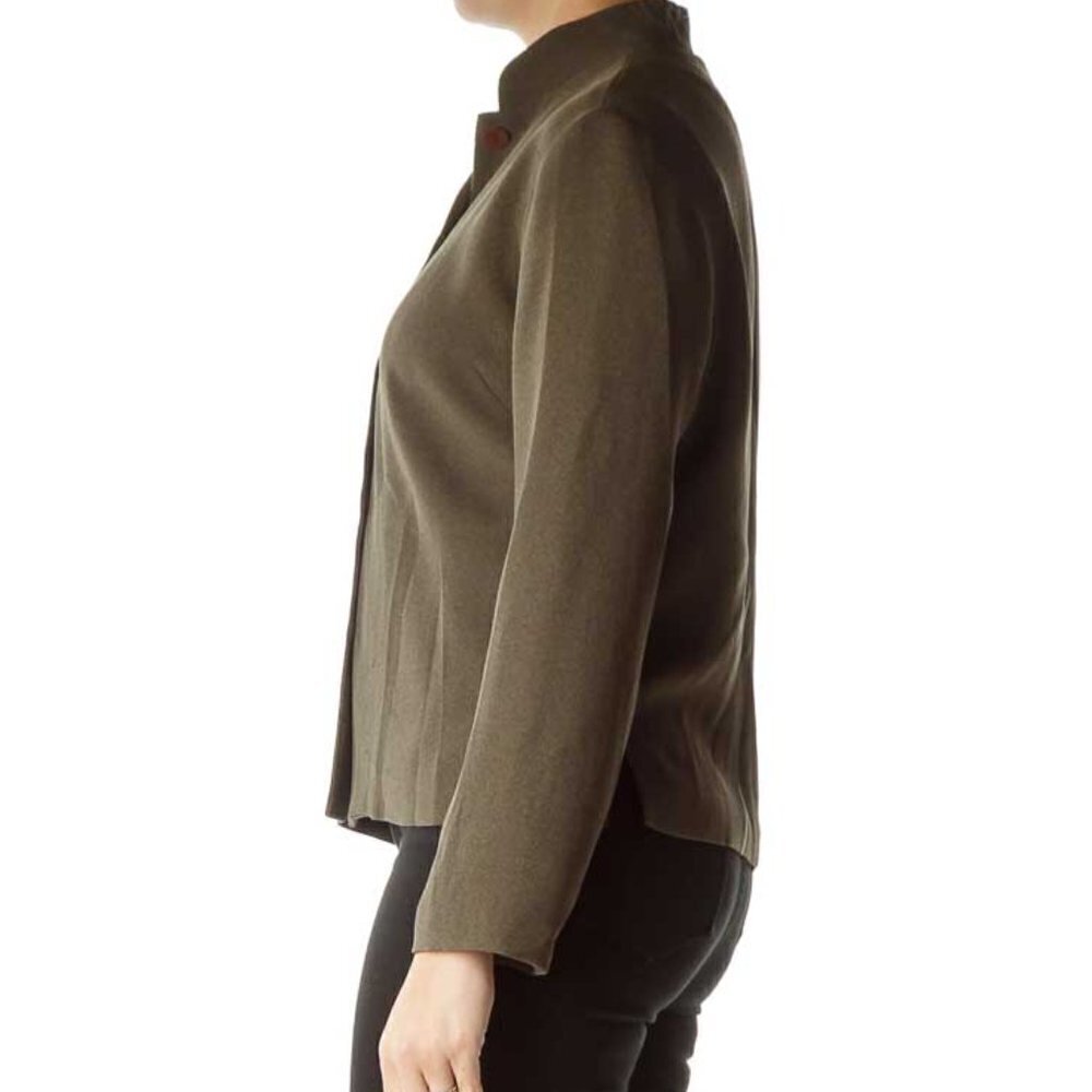 Harari Brown Mottled Buttoned Blazer - Picture 2 of 3